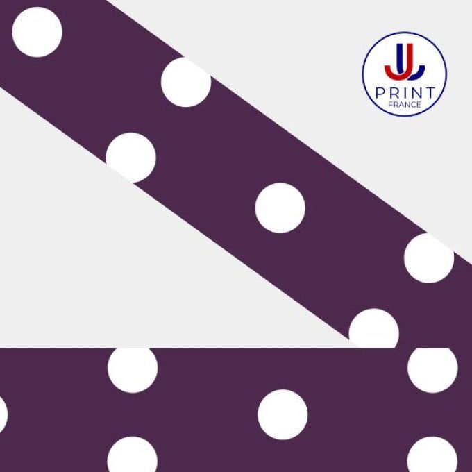 POLKA MAUVE-BLANC
