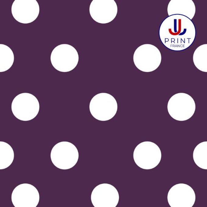 POLKA MAUVE-BLANC